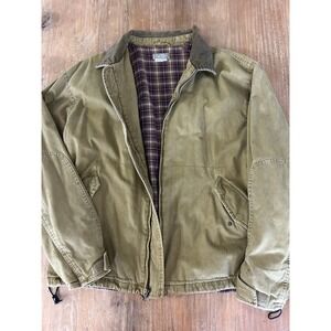 The Territory Ahead Mens Khaki Canvas Lined Jacket Size Large